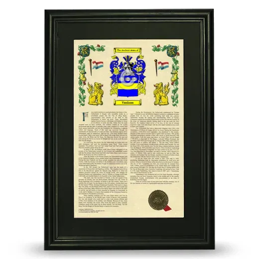 Vanlaan Deluxe Armorial Framed - Black
