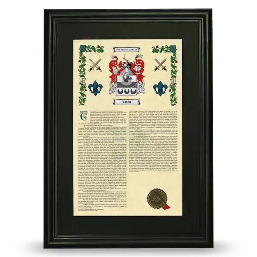 Vassor Deluxe Armorial Framed - Black