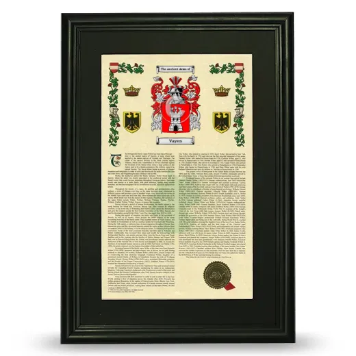 Vayers Deluxe Armorial Framed - Black