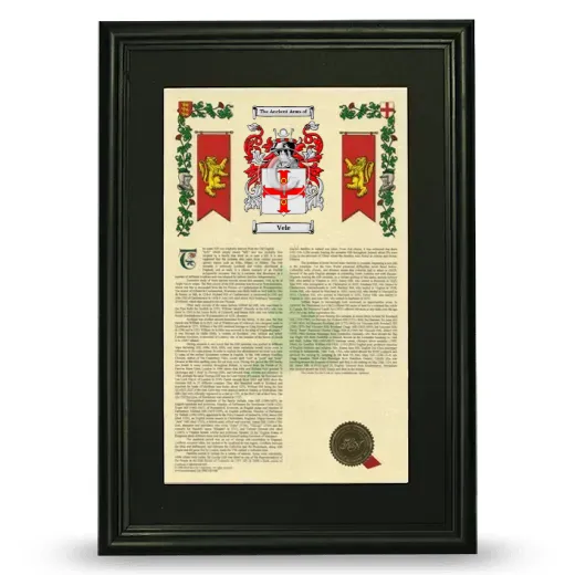 Vele Deluxe Armorial Framed - Black