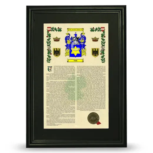 Vick Deluxe Armorial Framed - Black