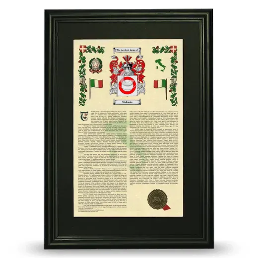 Vidonis Deluxe Armorial Framed - Black