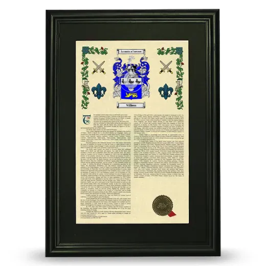 Villiers Deluxe Armorial Framed - Black