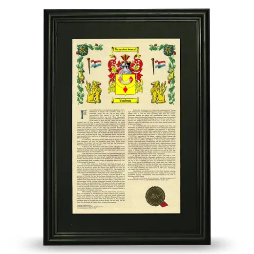 Vonberg Deluxe Armorial Framed - Black