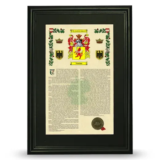 Vossius Deluxe Armorial Framed - Black