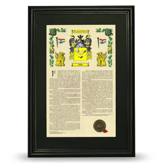 Vries Deluxe Armorial Framed - Black