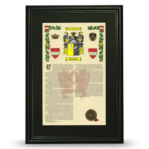 Watenberg Deluxe Armorial Framed - Black