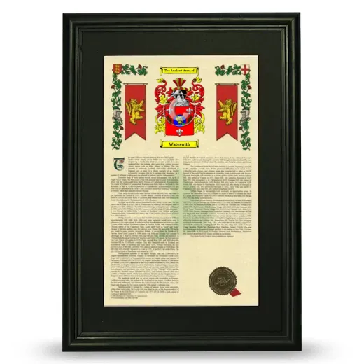 Wateswith Deluxe Armorial Framed - Black