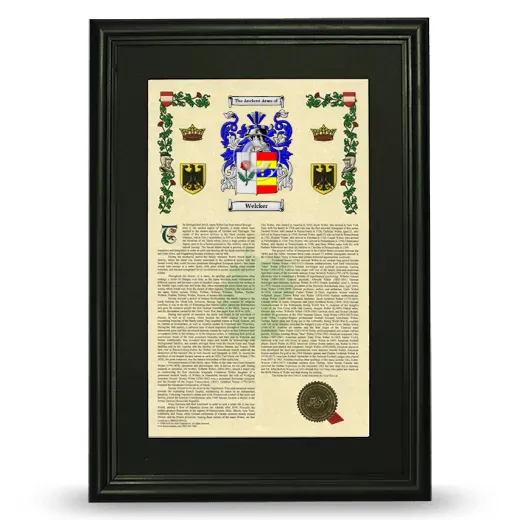 Welcker Deluxe Armorial Framed - Black