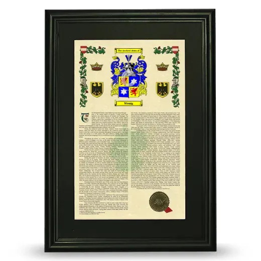 Wenig Deluxe Armorial Framed - Black