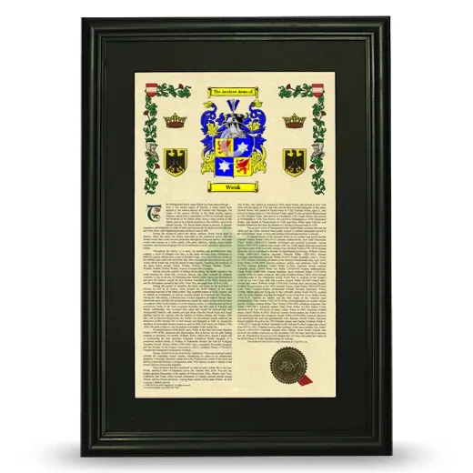 Wenk Deluxe Armorial Framed - Black