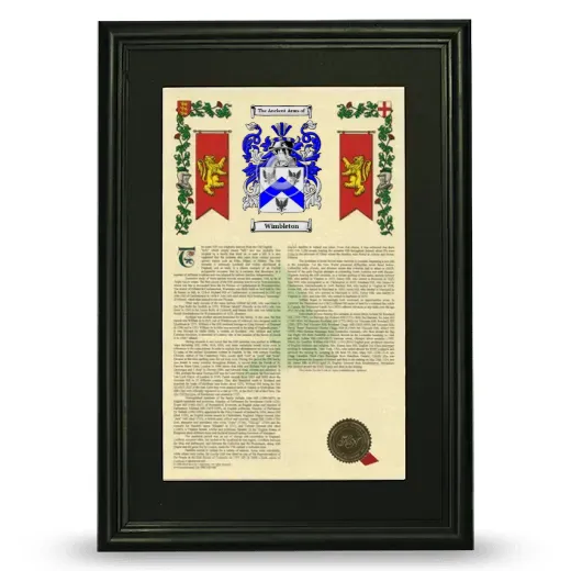 Wimbleton Deluxe Armorial Framed - Black