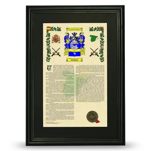 Zaragosa Deluxe Armorial Framed - Black
