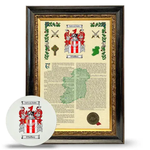O'Gaffney Framed Armorial History and Mouse Pad - Heirloom