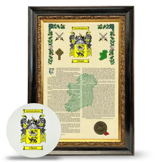 O'Roark Framed Armorial History and Mouse Pad - Heirloom