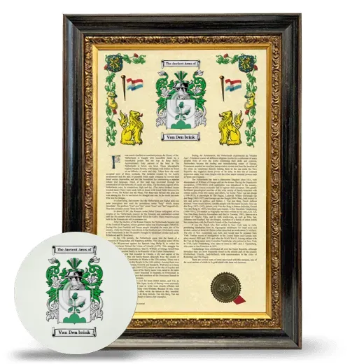Van Den brink Framed Armorial History and Mouse Pad - Heirloom