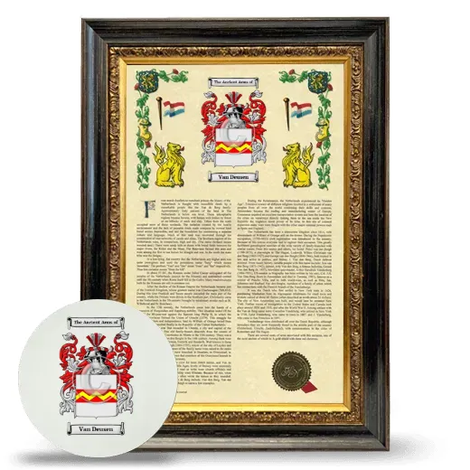 Van Deusen Framed Armorial History and Mouse Pad - Heirloom