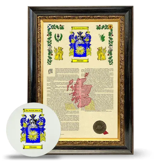 Abrams Framed Armorial History and Mouse Pad - Heirloom