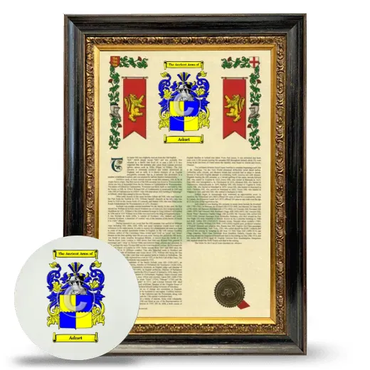 Adnet Framed Armorial History and Mouse Pad - Heirloom