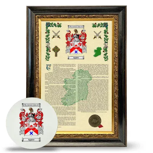 Agnew Framed Armorial History and Mouse Pad - Heirloom