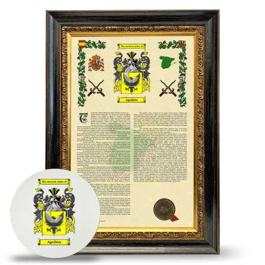 Aguilera Framed Armorial History and Mouse Pad - Heirloom