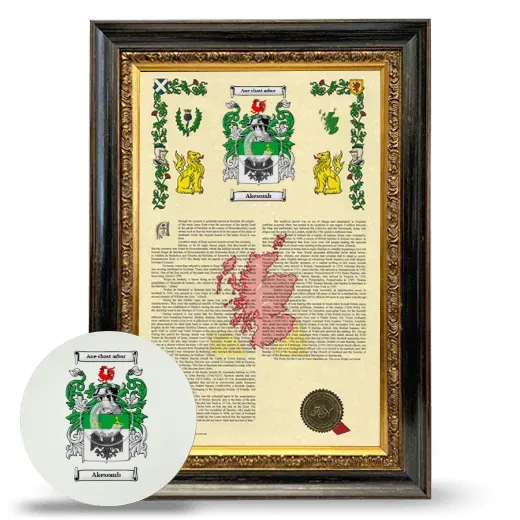 Akesomb Framed Armorial History and Mouse Pad - Heirloom