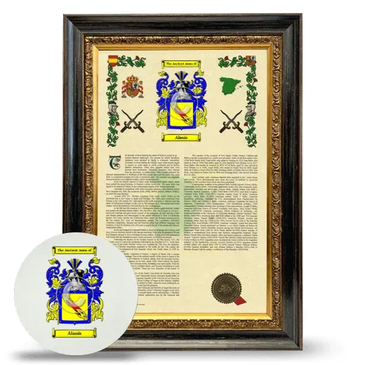 Alanis Framed Armorial History and Mouse Pad - Heirloom