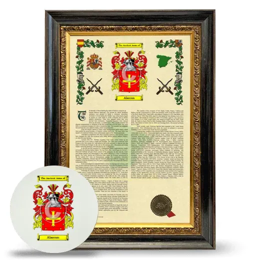 Alarcon Framed Armorial History and Mouse Pad - Heirloom