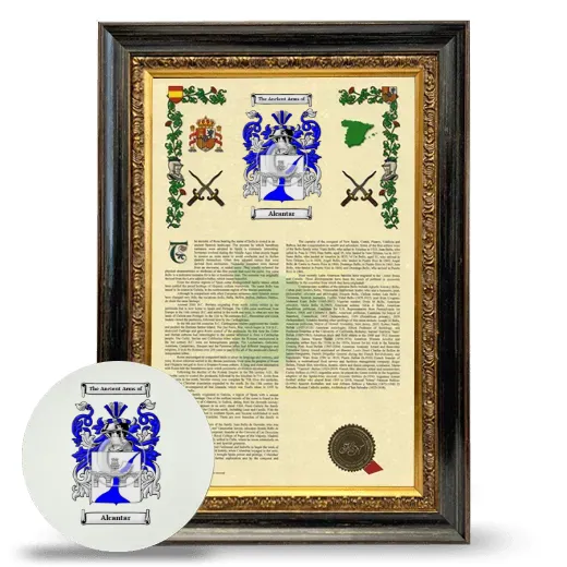 Alcantar Framed Armorial History and Mouse Pad - Heirloom