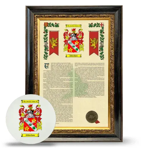 Aldershaw Framed Armorial History and Mouse Pad - Heirloom