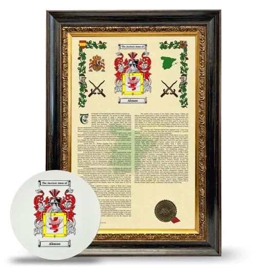 Alonzo Framed Armorial History and Mouse Pad - Heirloom