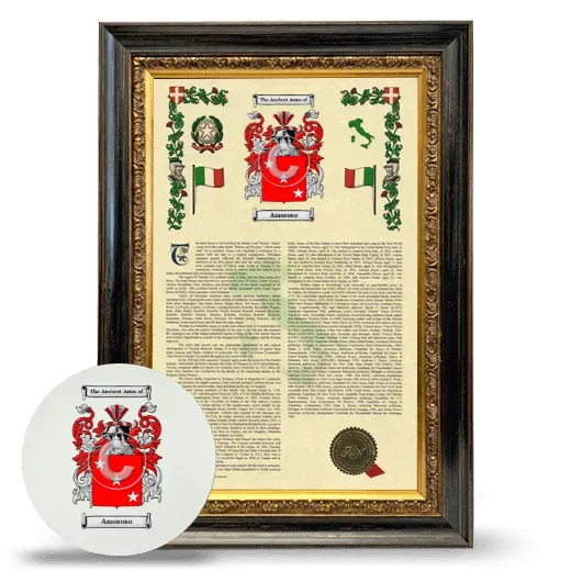 Amoroso Framed Armorial History and Mouse Pad - Heirloom
