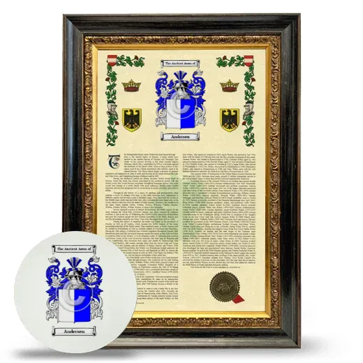 Andersen Framed Armorial History and Mouse Pad - Heirloom