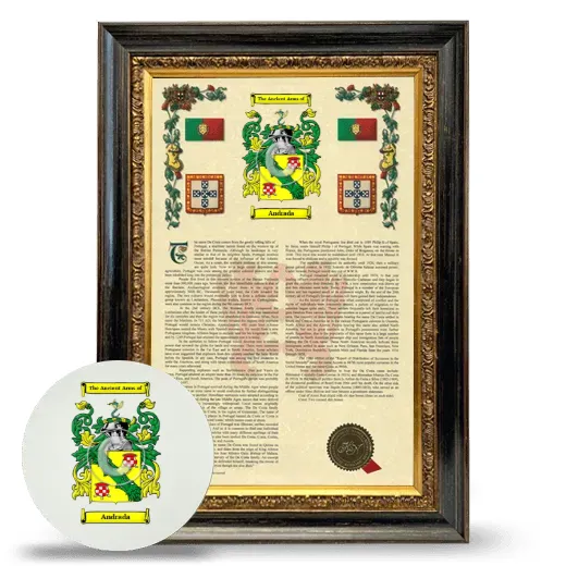 Andrada Framed Armorial History and Mouse Pad - Heirloom