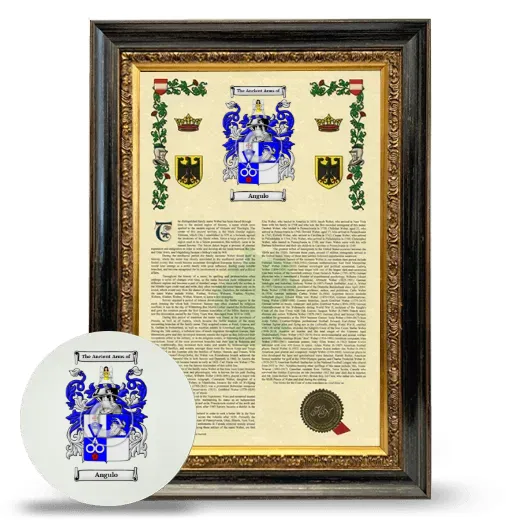 Angulo Framed Armorial History and Mouse Pad - Heirloom