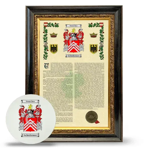 Aschenbrenner Framed Armorial History and Mouse Pad - Heirloom