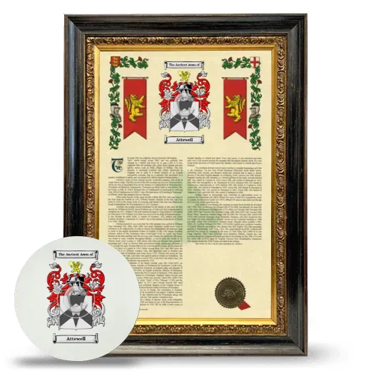 Attewell Framed Armorial History and Mouse Pad - Heirloom