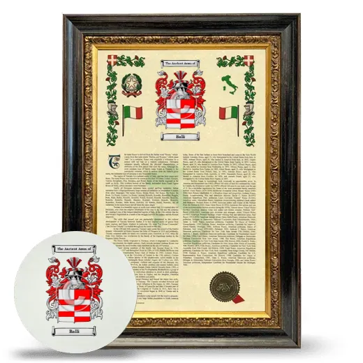 Balli Framed Armorial History and Mouse Pad - Heirloom