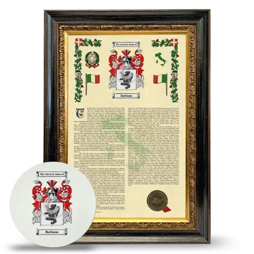Barbano Framed Armorial History and Mouse Pad - Heirloom