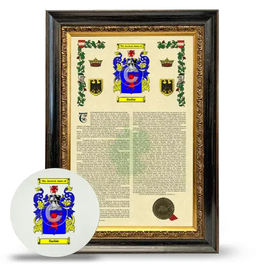 Barbie Framed Armorial History and Mouse Pad - Heirloom