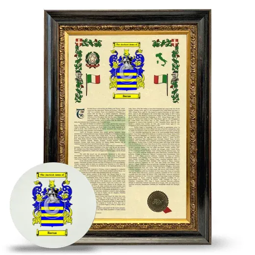 Barna Framed Armorial History and Mouse Pad - Heirloom