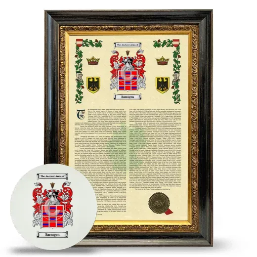 Barragen Framed Armorial History and Mouse Pad - Heirloom