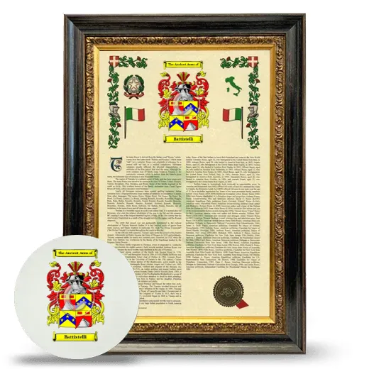 Battistelli Framed Armorial History and Mouse Pad - Heirloom