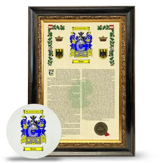 Baum Framed Armorial History and Mouse Pad - Heirloom