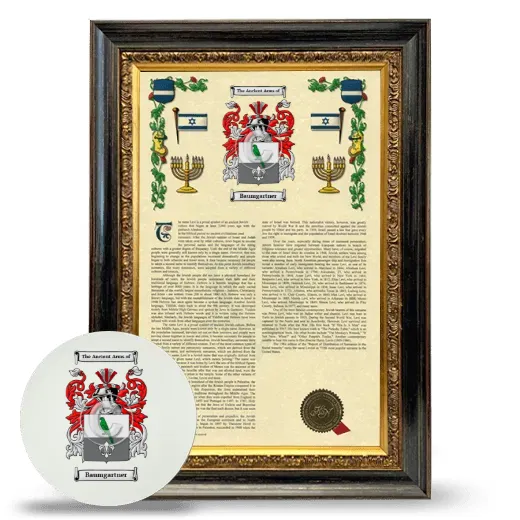 Baumgartner Framed Armorial History and Mouse Pad - Heirloom
