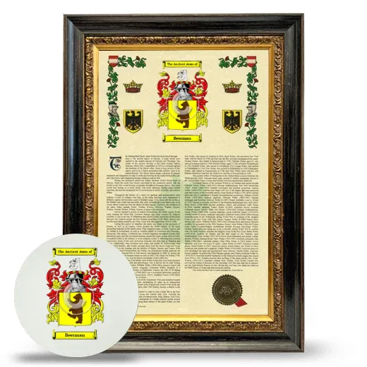 Beerman Framed Armorial History and Mouse Pad - Heirloom