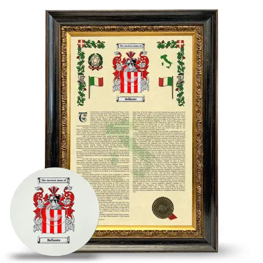 Bellante Framed Armorial History and Mouse Pad - Heirloom