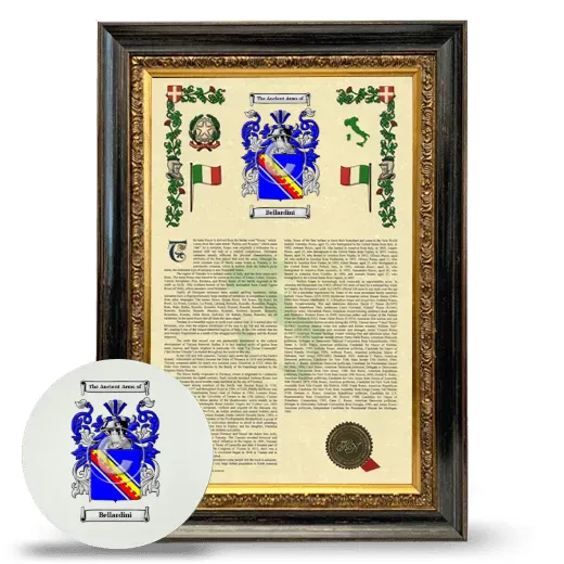 Bellardini Framed Armorial History and Mouse Pad - Heirloom