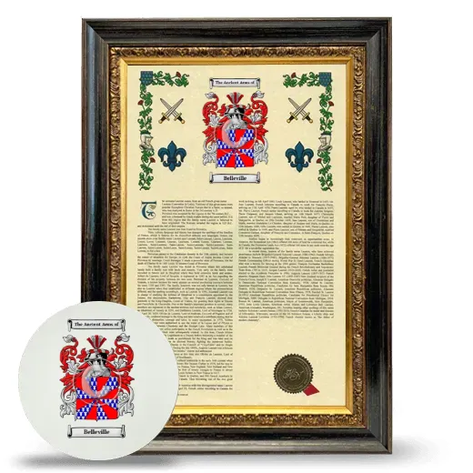 Belleville Framed Armorial History and Mouse Pad - Heirloom