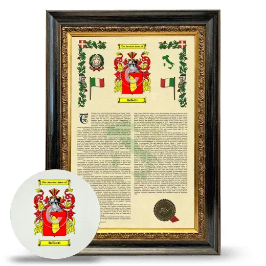 Bellotti Framed Armorial History and Mouse Pad - Heirloom